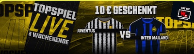 winamax topspiel live am wochenende bringt 10€ zu juventus inter mailand geschenkt