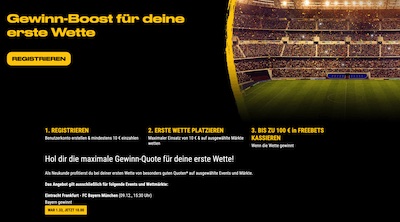 bwin gewinn boost für deine erste frankfurt bayern wette