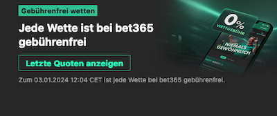 Alle Wetten bei bet365 ab sofort gebührenfrei!