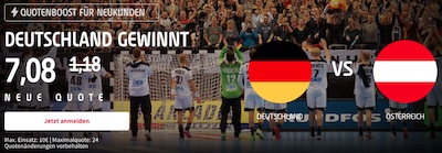 500% Quotenboost von Tipico zur Handball EM - Deutschland vs. Österreich