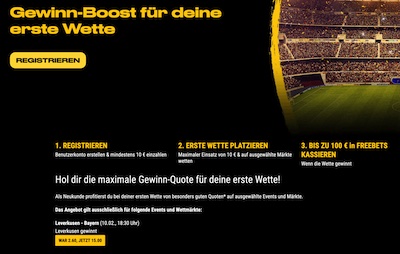 bwin gewinn boost für deine erste wette auf leverkusen besiegt bayern