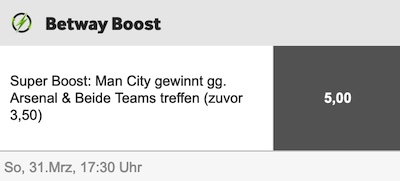 betway super boost man city arsenal wetten