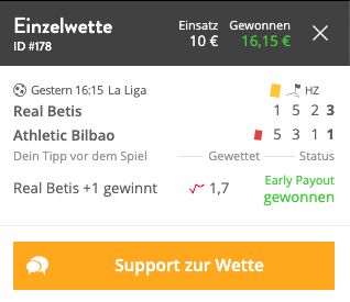 Beispiel Neo.bet early Payout