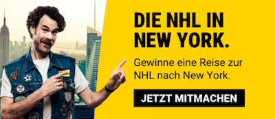 Interwetten: NHL-Reise nach New York gewinnen. Außerdem gibt's 11€ ohne Einzahlung