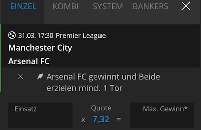 neobet verbessert die man city arsenal fc quote