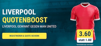 Sportwetten.de bietet dir Quote 3.60 auf Liverpool besiegt Manchester United