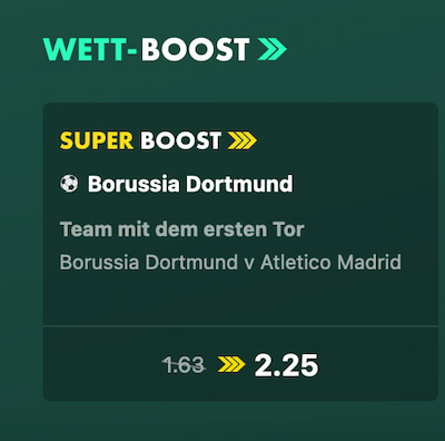 bet365 Superboost zu Dortmund-Atlético