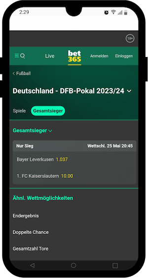 DFB-Pokal Quoten bei bet365
