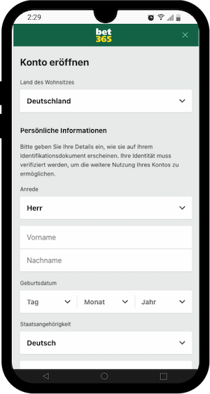 Registrieren bei bet365