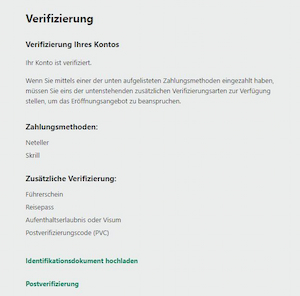 Screenshot von verifiziertem Konto bei bet365