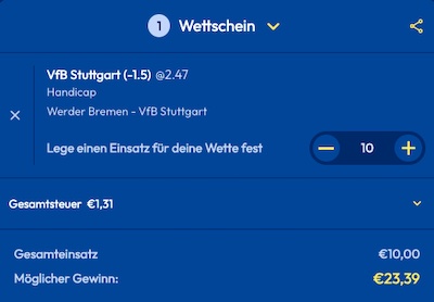 Unser Wett Tipp von Sunmaker zu Bremen vs. Stuttgart