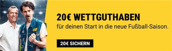 20€ gratis Guthaben zum Start in die Saison der 2. Bundesliga