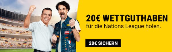 Sichere dir jetzt eine 20€ Freiwette bei Interwetten zur Nations League!