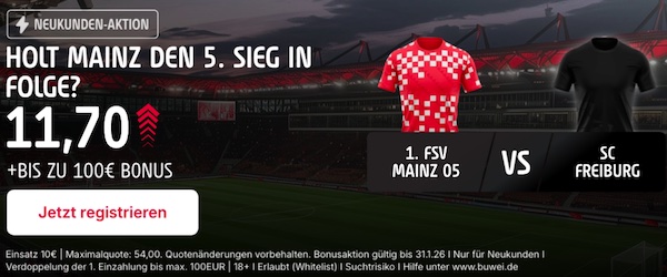 Tipico Quote 11.70 auf Mainz besiegt Freiburg!