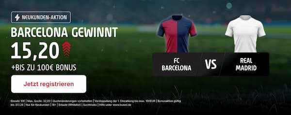 Quote 15 auf Barcelona besiegt Real bei Tipico!