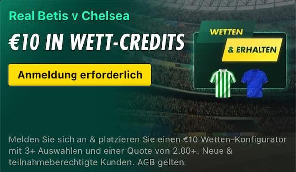 Platziere bei bet365 eine Wette zum Conference League Finale und sichere dir 10€ Credits