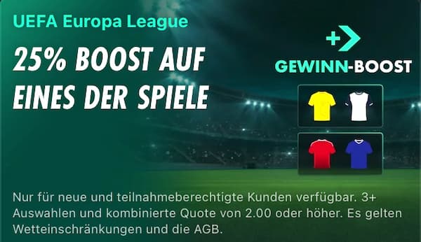 25% höhere Gewinne für deine Europa League Halbfinal-Wette bei bet365