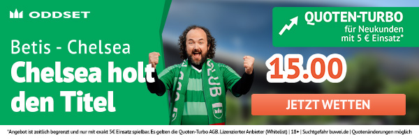 15er Quote bei Oddset auf Chelsea gewinnt Conference League