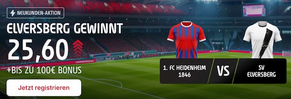 700% bessere Quote bei Tipico zu Elversberg gewinnt Relegations-Hinspiel gegen Heidenheim