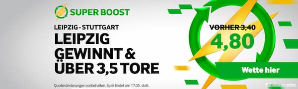 Verbesserte Quoten bei Betway zu Leipzig - Stuttgart