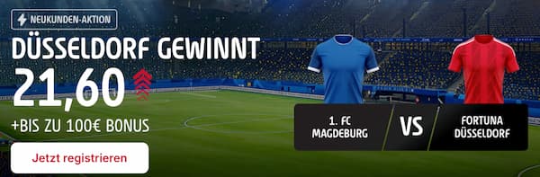 21er Quote auf Düsseldorf gewinnt in Magdeburg bei Tipico!