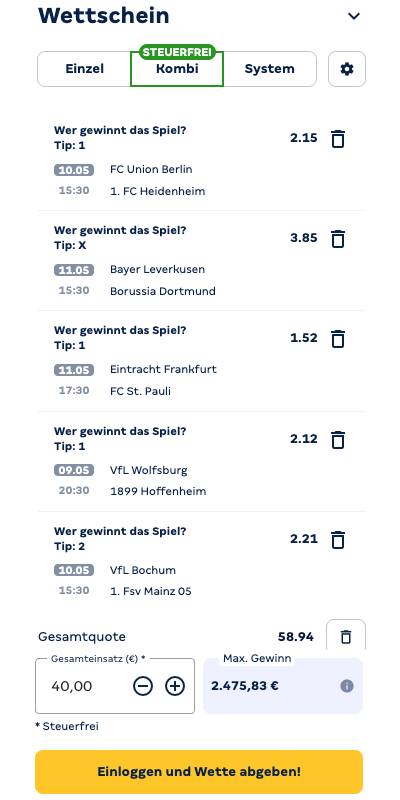 Unser Kombi Wetten Tipp für das Freispielen des Merkur Bets Bonus!
