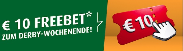10€ Freebet wartet bei tipp3 zum Derby-Wochenende!