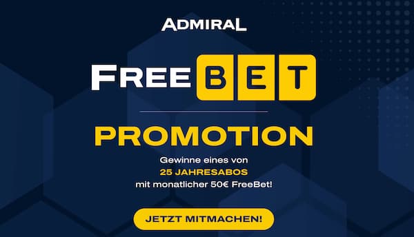 Freebet Promotion von Admiral