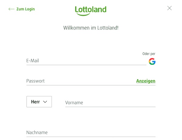 Die Registrierung bei Lottoland
