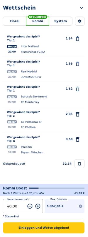 Kombiwetten Tipp zum Freispielen des Merkur Bets Bonus 
