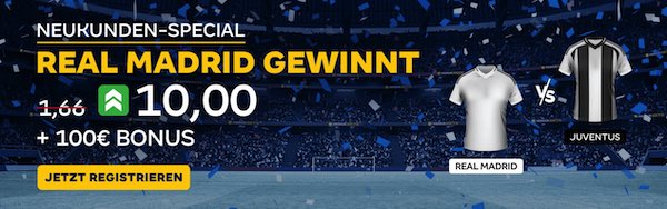 10er Quote bei Merkur Bets auf Real besiegt Juventus