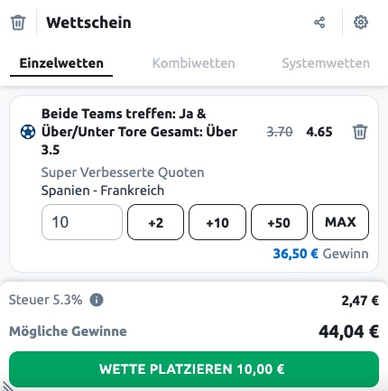 Nutze die Betano SVQ für deine Spanien Frankreich Wetten