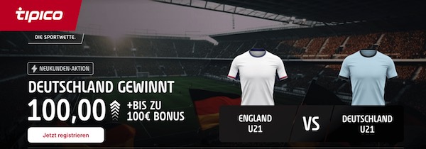 Quote 100 bei Tipico auf DFB-Team wird Europameister der U21 EM!