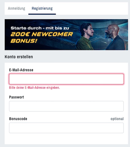 So läuft die Registrierung bei Admiral