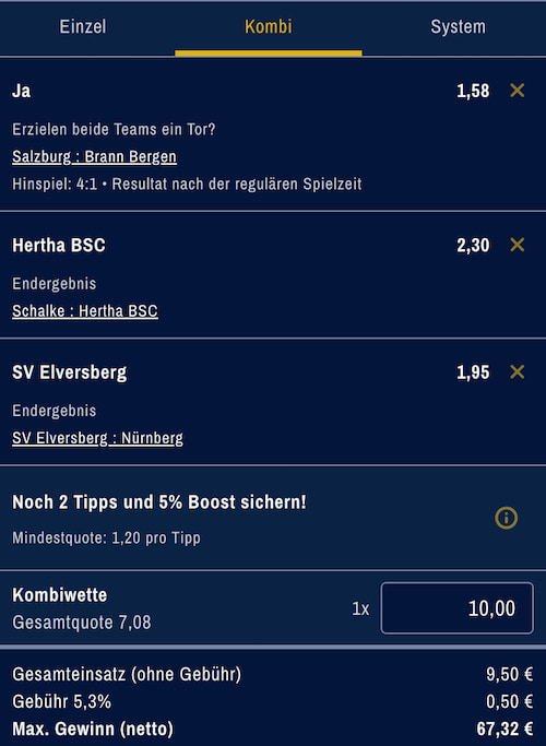 AdmiralBet Beispiel Jokerbet, 28.7.