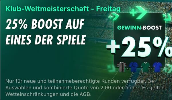 25% höhere Gewinne zur Klub WM bei bet365
