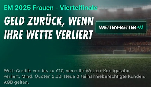 Bis zu 10€ Cashback bei Bet365 auf deine Frauen EM Wetten