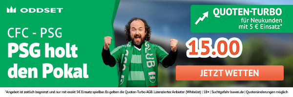 Quote 15 bei Oddset auf Paris Saint Germain gewinnt Klub WM