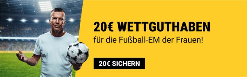 Sichere dir 20€ Wettguthaben zur Frauen EM bei Interwetten!