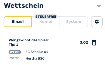 Schalke - Hertha, Merkur Bets