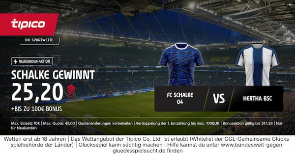 6-fache Quote bei Tipico auf Schalke besiegt Hertha