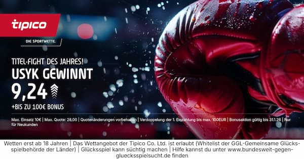 600% bessere Quote auf Usyk gewinnt Box Fight gegen Usyk