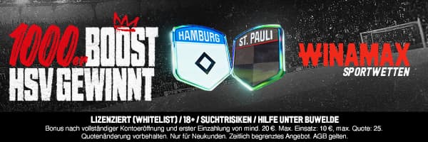 1000% bessere Quote bei Winamax auf HSV besiegt St. Pauli