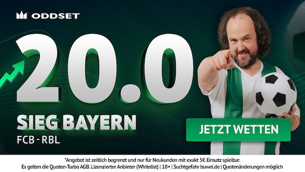 20er Quote bei Oddset auf Bayern besiegt Leipzig