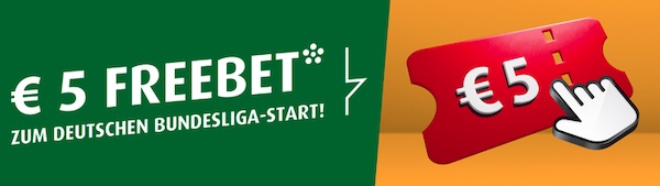 Die deutsche Bundesliga startet und bei tipp3 wartet eine 5€ Freiwette