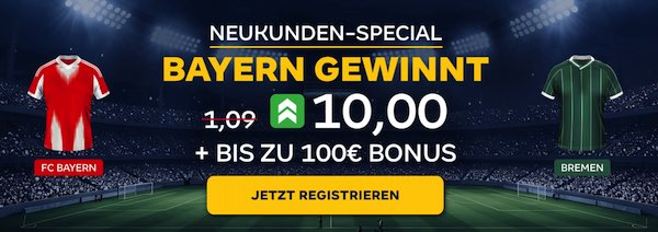 10er Quote bei Merkur Bets auf Bayern besiegt Bremen
