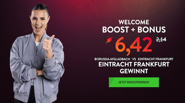 Frankfurt besiegt Gladbach zu Quote 6.42 - nur bei Neo.bet!