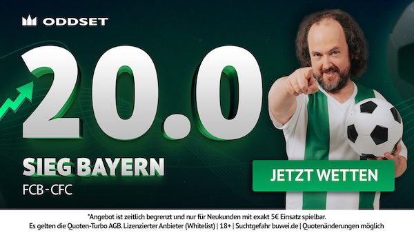 ODDSET Quote 20.0 auf Bayern besiegt Chelsea!
