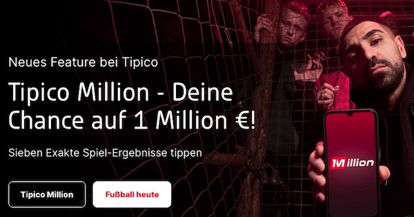 Mach mit bei der Tipico Million und staube tolle Gewinne ab!