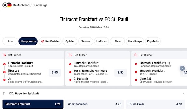 die eintracht frankfurt fc st pauli quoten bei bet at home